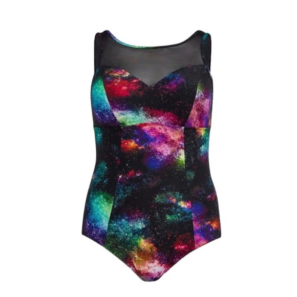 torrid Other - NWOT Torrid Galaxy Wireless Mesh High Neck One Piece Swimsuit 3X 14339015